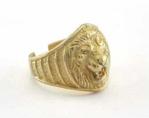 Lion Adjustable Ring Raw Brass (18.5mm 8.5US inner size - Adjustable ) OZ3354 - Picture 1 of 3
