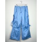 Criminal Damage Parachute Cargo Pants Trousers Size XL Wide Leg Blue Vintage