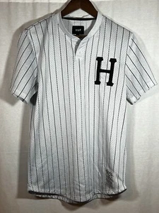 Camiseta de béisbol HUF Worldwide para hombre pequeña a rayas monopatín - Imagen 1 de 6