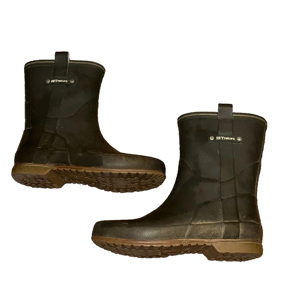 TRETORN Womens Rain Boots ELSA Gray Green Rubber Waterproof Mid Calf Snow Lined - Image 1 of 4