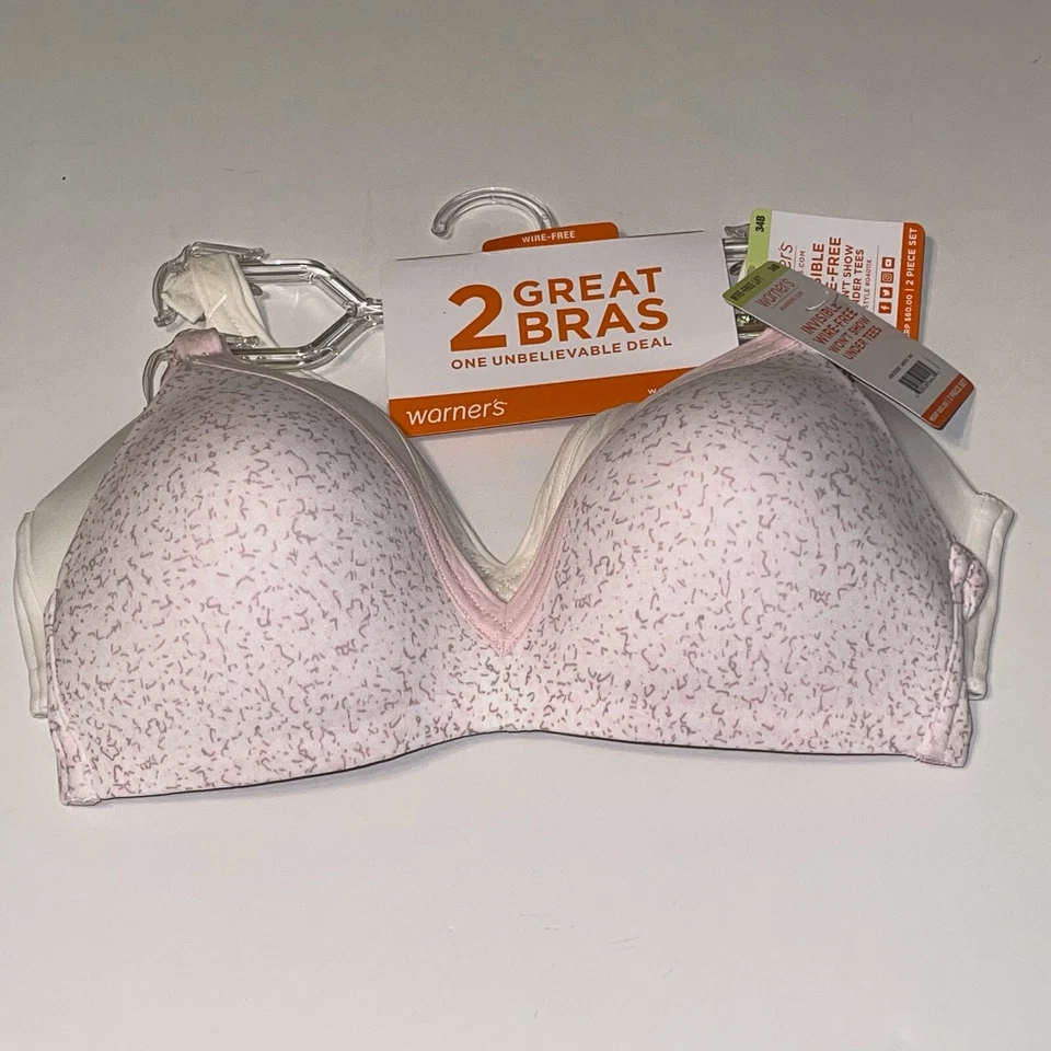 Sujetador Warner's Sin Alambres Acolchado Sin Costuras Copa Invisible Forrado DOS 2 Sujetadores Camiseta 4011 Foto 1 de 4