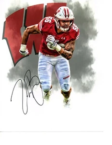 Zack Baun Wisconsin Badgers signed autographed 8x10 football photo 2020 Draft F - Picture 1 of 1