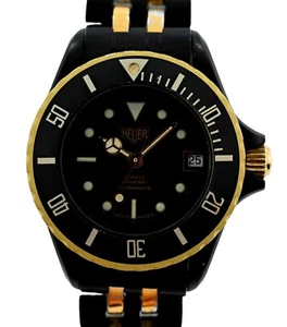 Vintage Heuer (Pre-Tag) 28mm Ladies 1000 Series Black/ Gold Watch Ref 980.038/28 - Picture 1 of 10
