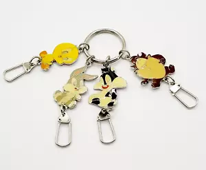 1999 Warner Bros Looney Tunes Key Ring Keychain Baby Taz Tweety Bugs & Sylvester - Picture 1 of 24