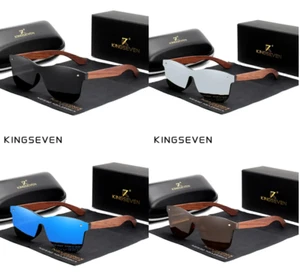 KINGSEVEN Polarisierende Sonnenbrille Bubingaholz verspiegelt Design Mann Frau - Picture 1 of 52