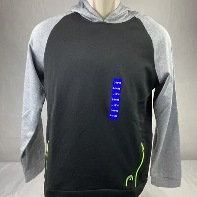 Head Pullover Hoodie Boys Youth Black, Gray, and Green Size Large 14/16 - Image 1 of 4