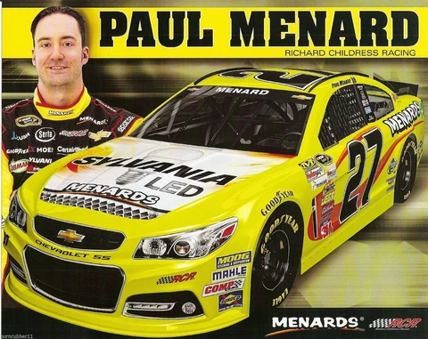 2014 PAUL MENARD "SYLVANIA LED RCR" #27 RICHMOND NASCAR SPRINT CUP POSTCARD Cover