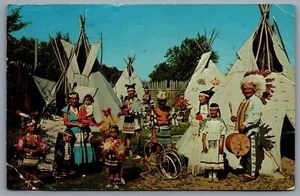 Postcard c1967 Indian Village Family Dressed In Traditional Clothing CDS Cancel - Picture 1 of 2