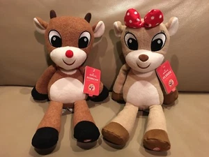 Set of 2 Hallmark 50th Anniversary Rudolph & Clarice Plush Toys w/ Tags - Picture 1 of 5