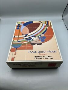 Frank Lloyd Wright Block Puzzle 12 Blocks 6 Different Designs - Used