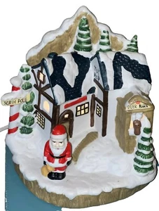 Beleuchtete MCM Weihnachtsmann Figur �� Vintage Nordpol Dorf Hirsch Weihnachten Spielzeugladen - Bild 1 von 11