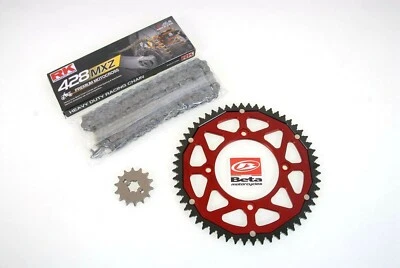 Chain Kit RK 428 MXZ Open Grey (14/63/140) Beta RR 125LC Enduro Sprocket Red - Image 1 of 3
