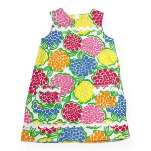 Abito Lilly Pulitzer bambina 5 turni arcobaleno floreale zinnia ortensia retrò - Foto 1 di 8