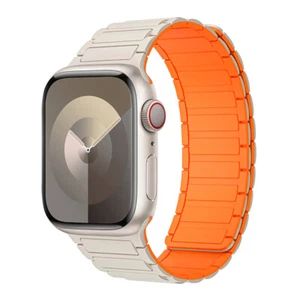 Magnet link Silicon Watch Band Strap For Apple Watch 10 9 8 7 6 5 42mm 46mm 49mm - Picture 1 of 24