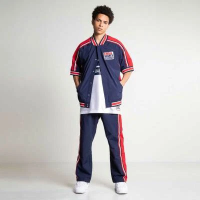 MITCHELL NESS USA DREAM TEAM BARCELONA 92 JORDAN Authentic NYLON Warm Up PANTS - Image 1 of 4