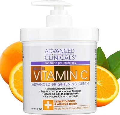 Advanced Clinicals, Vitamin C, Advanced Brightening Cream, 16 oz (454 g) - Image 1 of 4