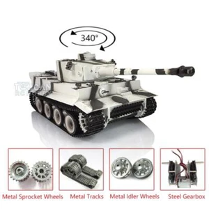 Henglong 1/16 Scale 7.0 German Tiger I RTR RC Upgraded Metal Ver Tank 3818 Radio - Picture 1 of 11
