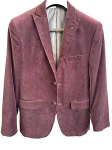 Blazer À Deux Boutons Pour Homme Alfani Bourgogne Taille 36S Coupe Ajustée - Picture 1 of 13