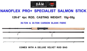 2024 DAM NANOFLEX PRO+ SALMON STICK ROD SPECIALIST SPINNING WORMING SHRIMPING - Picture 1 of 6