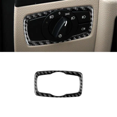 Carbon Fiber Headlight Switch Button Panel Cover For BMW 1 Series E82 E88 08-13  — 第 1/4 张图片