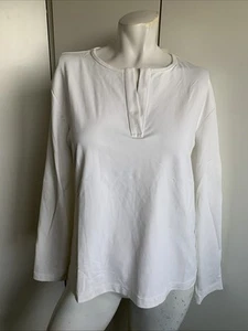 *NWT* Chicos Design size 2 white microfiber Sophie long sleeve T-shirt - Picture 1 of 5
