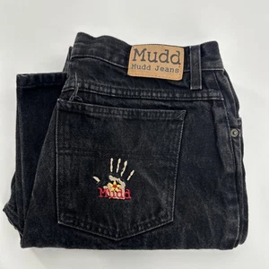 Vintage Y2K Mudd Jeans Womens Size 30x28 Black Flared Bell Bottom - Picture 1 of 11