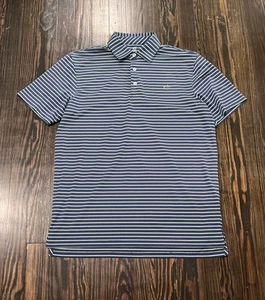 Southern Tide Poloshirt Herren Medium Grün Blau Streifen Polyester Elasthan - Bild 1 von 4