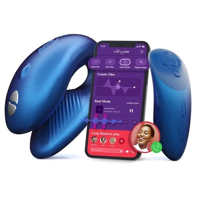 Vibrador We-Vibe Chorus Parejas Azul Cósmico Control Remoto Aplicación Impermeable USB Foto 1 de 4