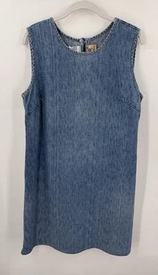 Studio Ease Womens Size 10 Blue Denim Sleeveless Knee Length Dress - Image 1 of 3