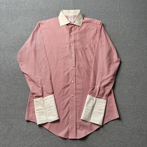 Brooks Brothers Shirt Mens 15 33 Red Stripe French Cuff Dress Non Iron USA - Picture 1 of 10