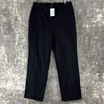 NUEVO Pantalones Manpleseeds Talla 10 Frente Plano Pierna Recta Negro Botón Cremallera Informal Foto 1 de 4