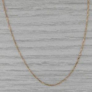 22" 1mm Rope Chain Necklace 14k Yellow Gold - Picture 1 of 6