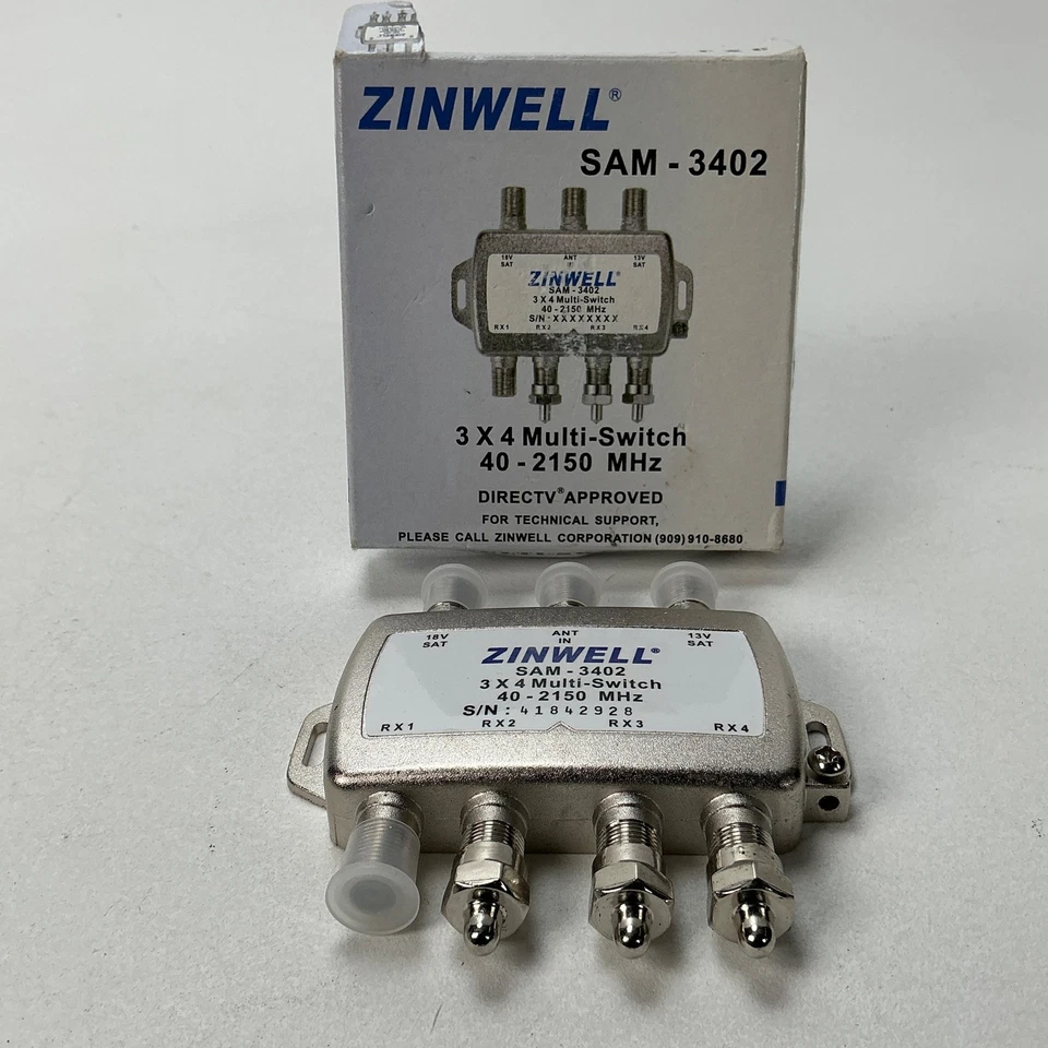 Zinwell SAM-3402 3x4 Multi-Switch Satellite Dish DIRECTV Approved 40-2150 MHz - Image 1 of 4