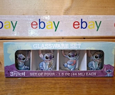 Juego de 4 mini vasos de chupito Disney Lilo & Stitch STITCH 1,5 OZ NUEVO Foto 1 de 4