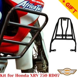 For Honda XRV 750 Africa Twin Rear rack Crash bars XRV 750 RD07 Engine guard Kit - Picture 1 of 10