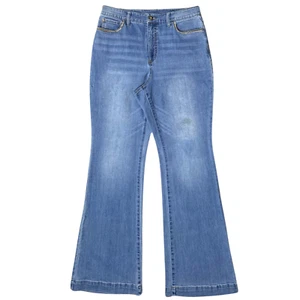 I.N.C International Concepts Jeans High Rise Chain-Trim Flare Leg Size 12/31 Y2K - Picture 1 of 8