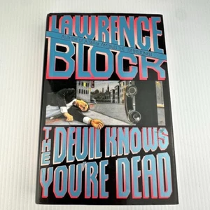 The Devil Knows You're Dead by Lawrence Block - Large Hardcover SIGNED 1st Ed - Picture 1 of 10