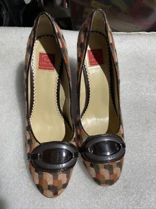 Oscar de la Renta Multicolored Woven Pumps 9M - Picture 1 of 13