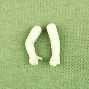Antique dollhouse doll arms, porcelain, 1.69" / 43 mm, googly dolls, Germany - Picture 1 of 6