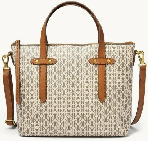 Fossil Felicity Signature Satchel Crossbody Bag Taupe Tan SHB2312939