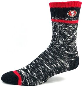 San Francisco 49ers Football Alpine Knit Black & Red Crew Socks