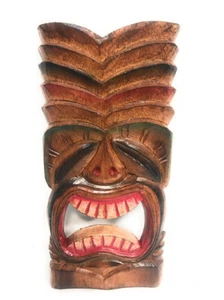 Big Kahuna Tiki Mask 12" Wall Plaque - Hand Carved | #dpt515030 - Picture 1 of 1