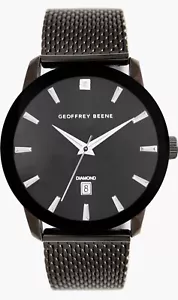 Geoffrey Beene Mens Diamond Watch | Mesh Strap | 41mm | NEW - Picture 1 of 3