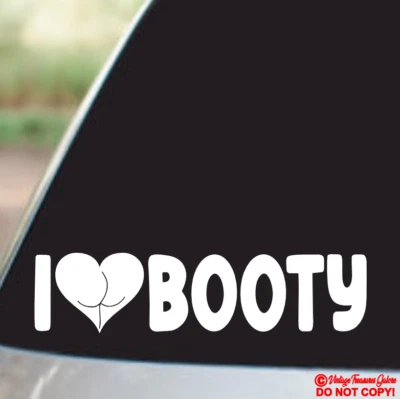 I LOVE BOOTY - Calcomanía de vinilo pegatina parachoques ventana coche JDM CORAZÓN NIÑAS BUTT YOGA Foto 1 de 2