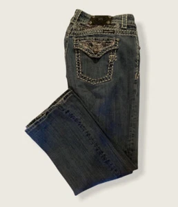 Miss Me Easy Boot Bling Jeans Größe 29 8"" erhöht 27"" Länge - Bild 1 von 5