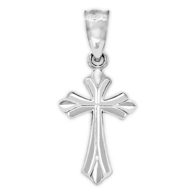 Charm America - Dije Cruz Pasión Pequeña Oro Blanco - Oro Blanco Sólido 10k  Foto 1 de 2