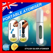 Fragrance Atomiser Travel Portable Refillable Bottle Scent Pump Spray SILVER