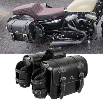 Alforja de cuero PU para Yamaha V Star XVS 650 950 1100 1300 personalizada Foto 1 de 4