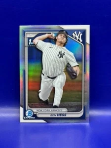 2024 Bowman Chrome Draft Ben Hess #BDC-87 Refractor 1st Bowman Yankees - Picture 1 of 2