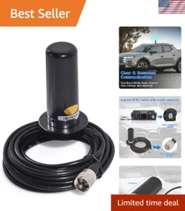 Dual Band Ham Radio Antenna VHF UHF Magnetic Base Extension Cable - Zdjęcie 1 z 9